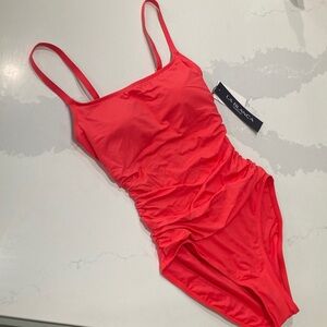 Sexy La Blanca Vibrant Coral One-Piece Swimsuit